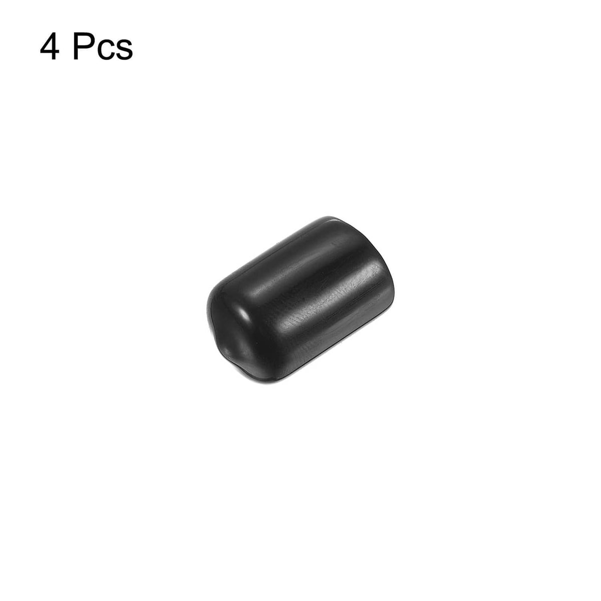 Black pool cue tip cover cap with rounded shape, single piece (4 pcs shown)