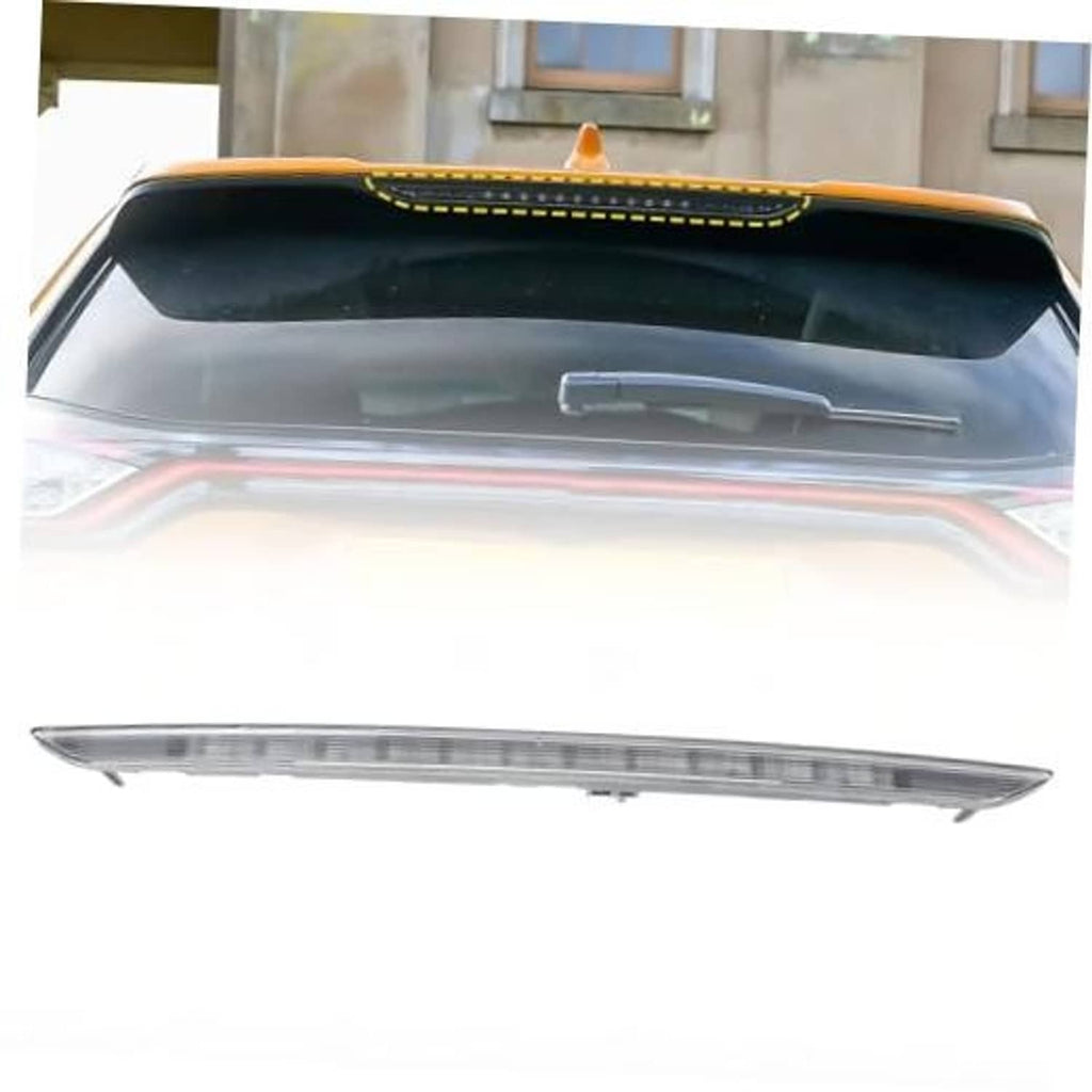 Rear high-mount LED brake light assembly with amber center and clear lens
