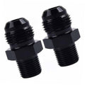 Black aluminum AN flare to 3/8 NPT male adapter, 2-pack