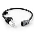 Crankshaft position sensor with wiring harness, black connector, and metal sensor tip