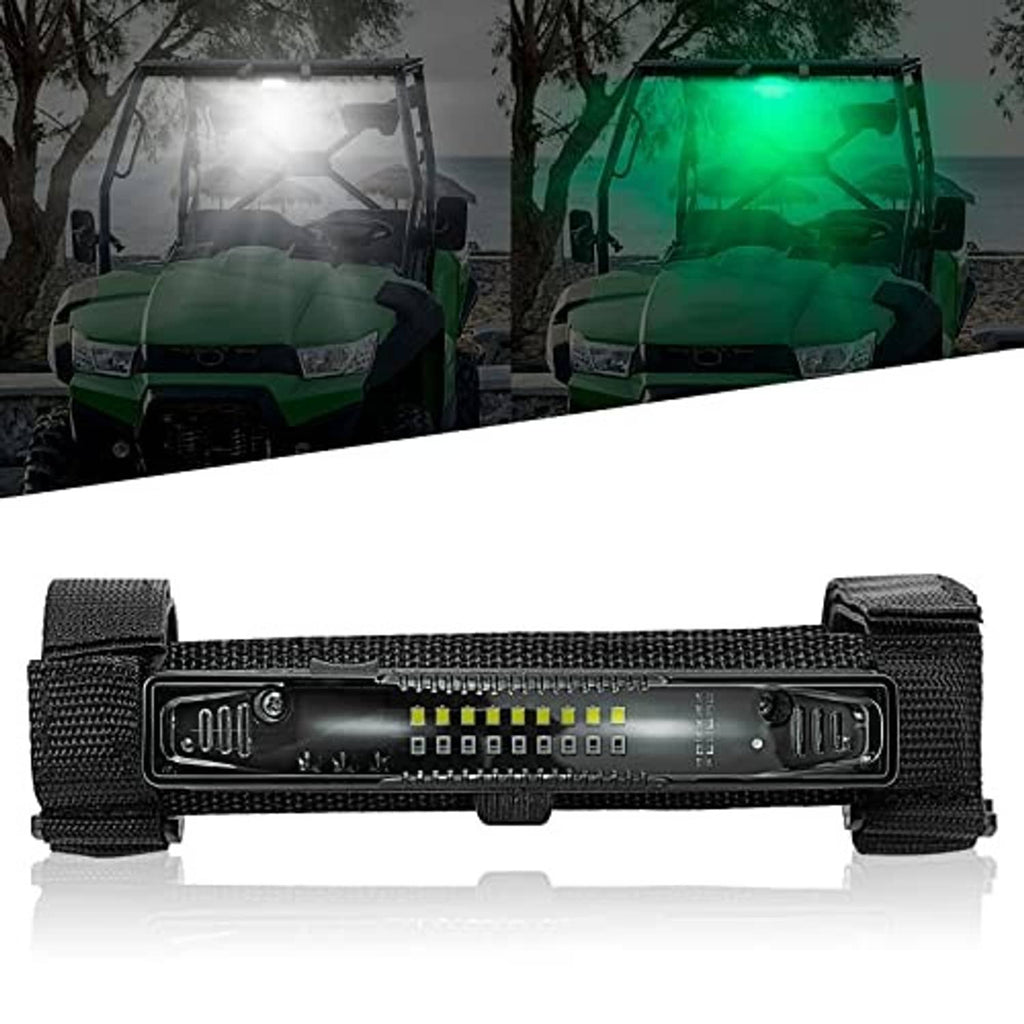 Black roll bar LED light bar with integrated LED strip and two mounting straps