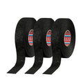 Black tesa PET noise-damping tape rolls with red-and-white core labels