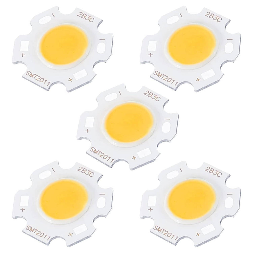 Warm white LED COB light chip beads, yellow lens on white 2B3C board