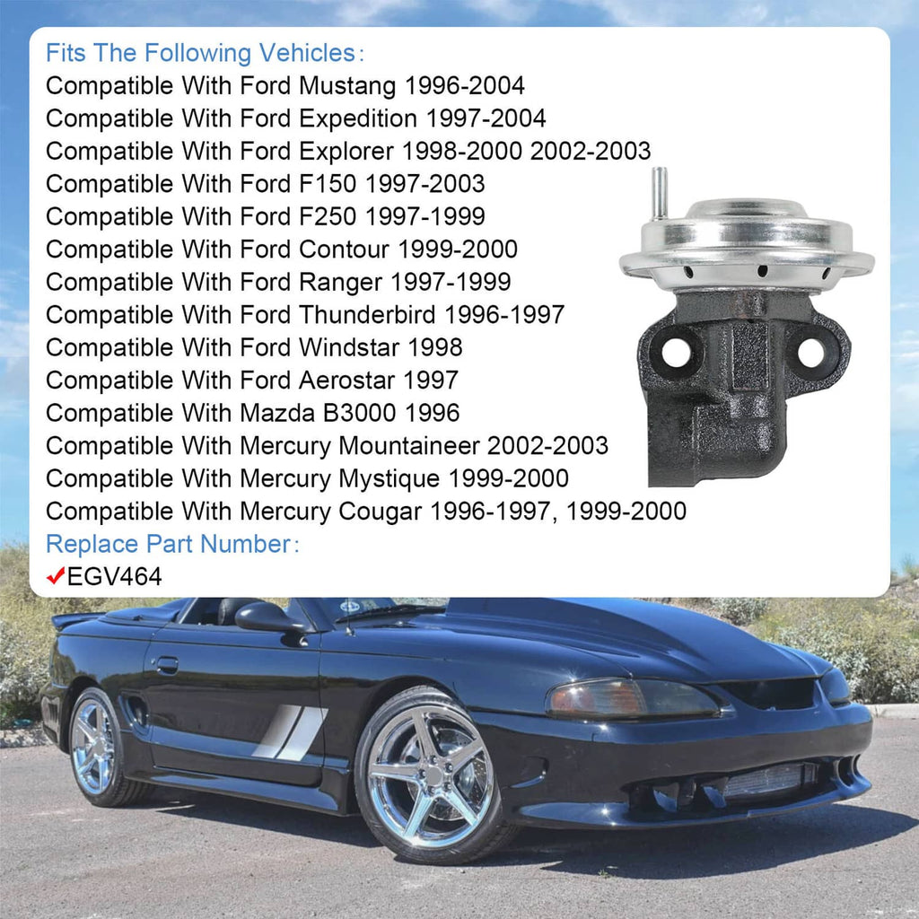 EGR exhaust gas recirculation valve with black cast body and side mounting flange