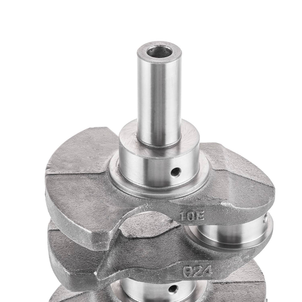Crankshaft part with cylindrical pin and machined surfaces, metallic finish