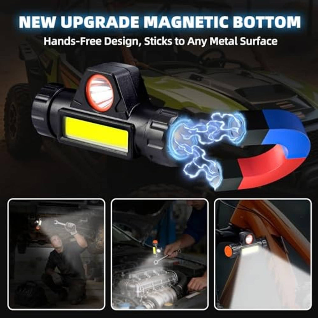 Magnetic bottom UTV dome light, orange lens and yellow LED bar for hands-free use