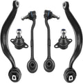 Set of front lower control arms with ball joints, black steel and rubber bushings