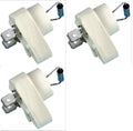 Set of three thermal cut-off fuses with white housings, blue components, and wire leads