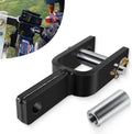Black quick hitch adapter bracket with adapter sleeve and metal securing pin