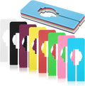 8-pack colorful rectangular hanging closet dividers, stacked with cutout hanger shapes