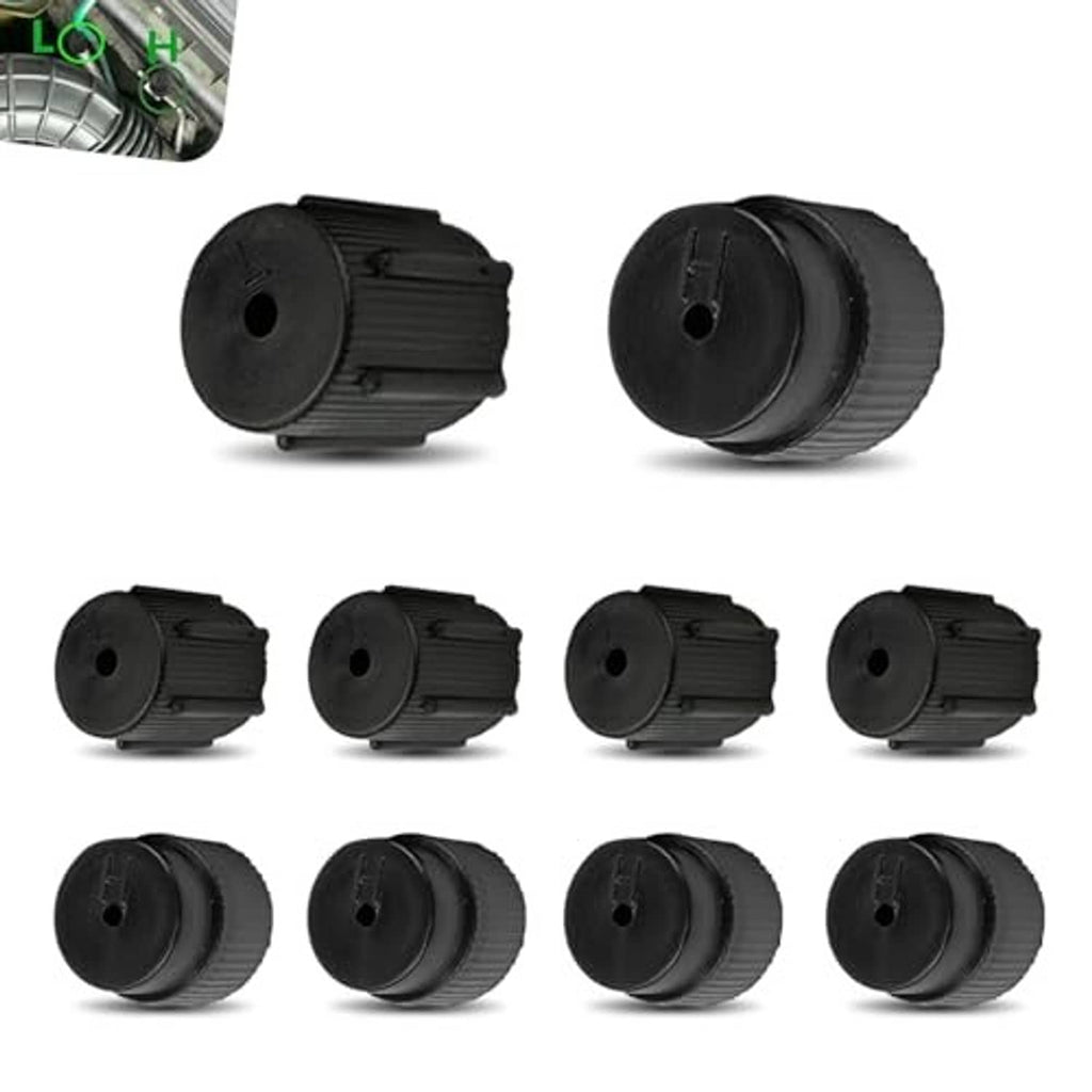 Black ABS air conditioning valve core cover set, 10 pieces in assorted angles