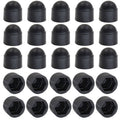 Black hex bolt head cover set, domed caps with hex openings (25 pcs)