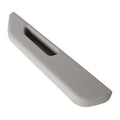 Gray door armrest replacement panel with elongated hand-grip opening