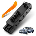 Black power seat switch panel with multi-button controls and side mounting tab