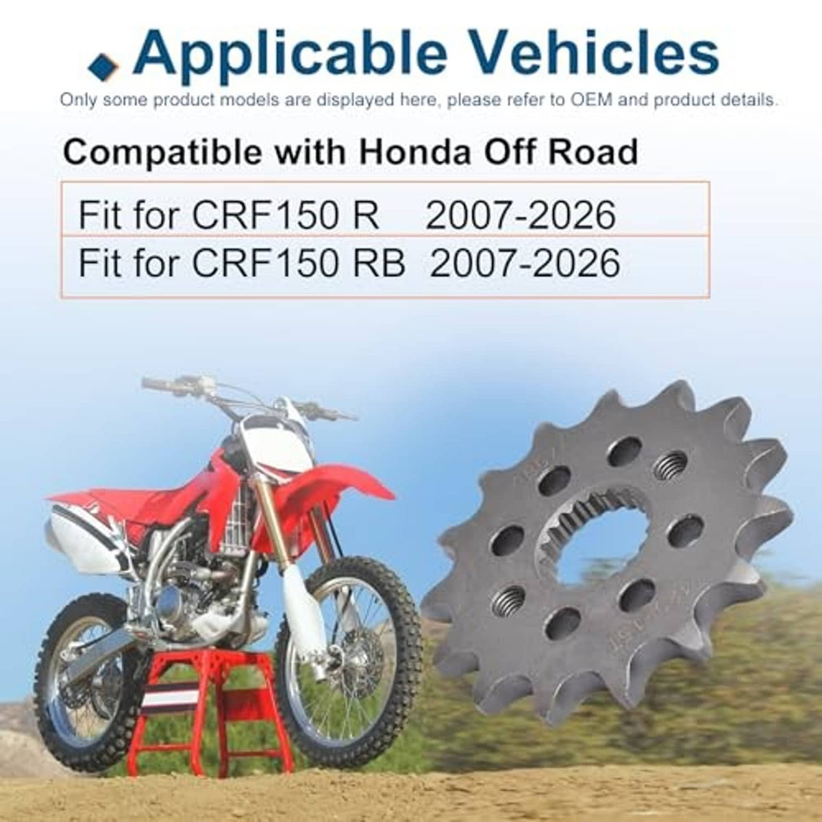 Front motorcycle sprocket wheel in dark gray steel, with center spline and bolt holes