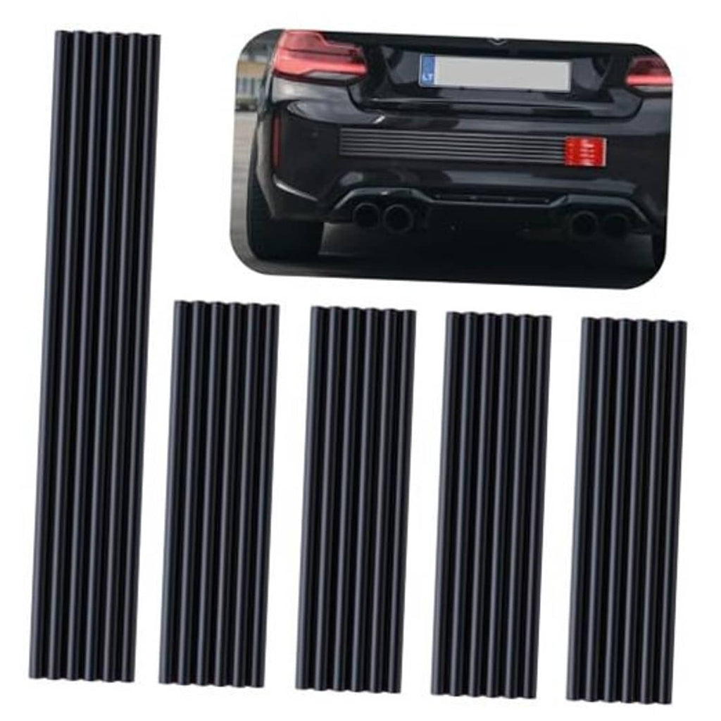 Black ribbed self-adhesive rubber bumper protector strips, rear/front guard set