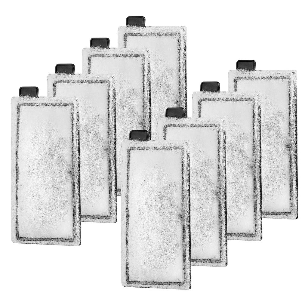 Aquarium filter cotton replacement pads, white with black tabs, 8-pack