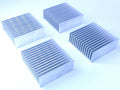 Aluminum heatsink with cooling fins, set of four, rectangular 50mm x 50mm x 20mm