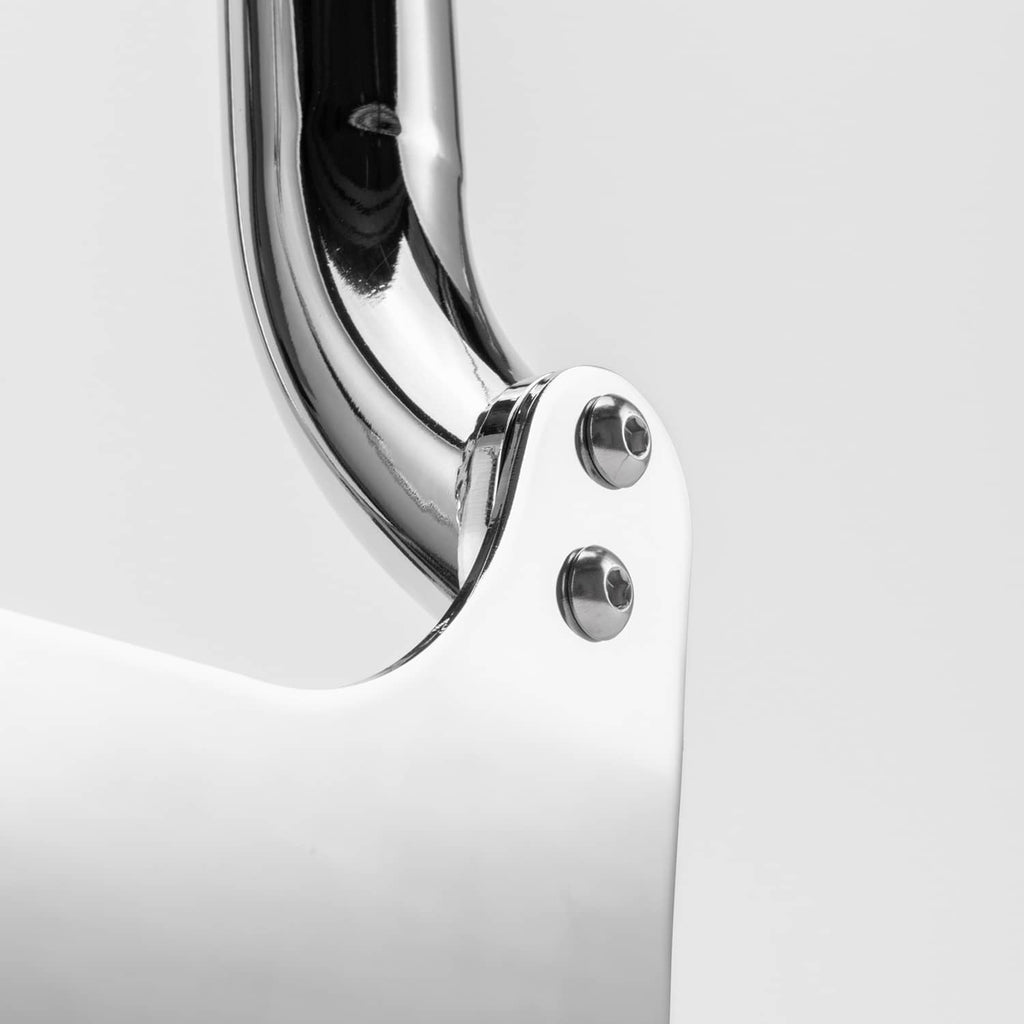 Chrome sissy bar mounting bracket with two round fasteners