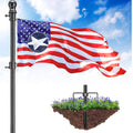 Black flagpole with finial and 3x5 American embroidered flag