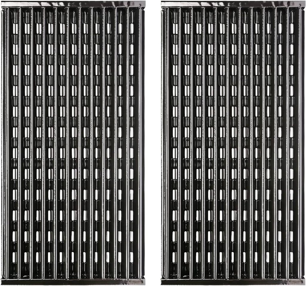 Porcelain coated grill grates, two vertical panels with evenly spaced bar rows