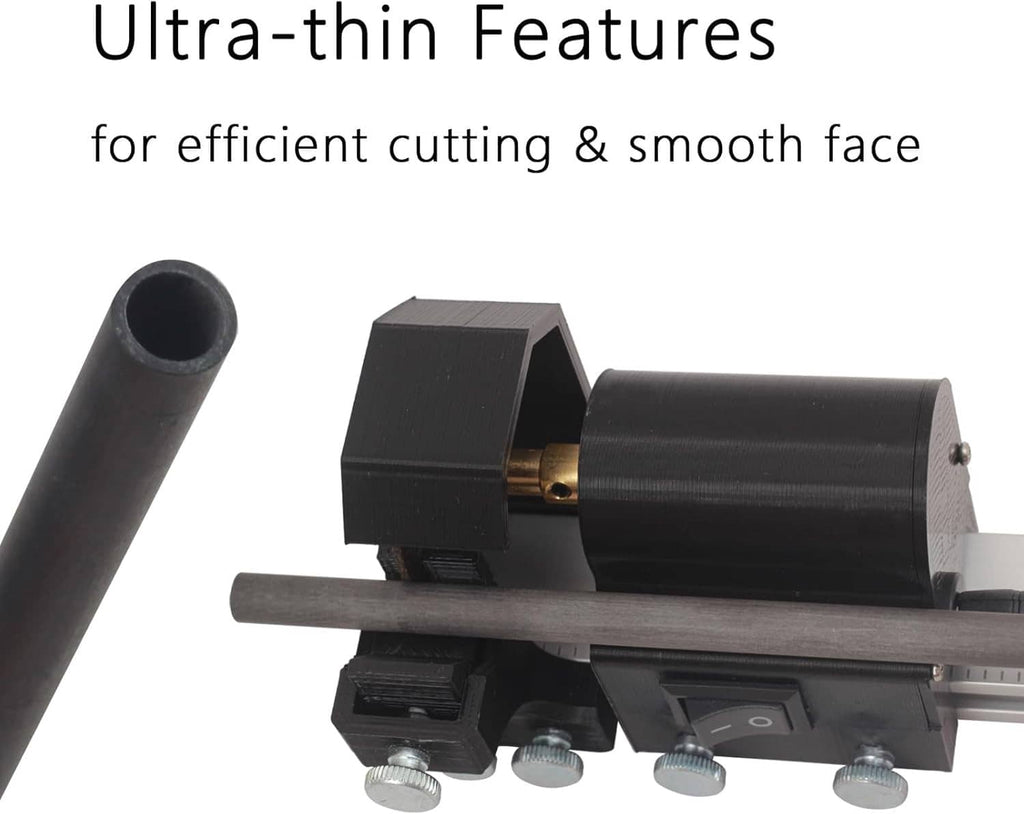 Arrow cutter head with black housing, slim cutting guide rail, and adjustment knobs
