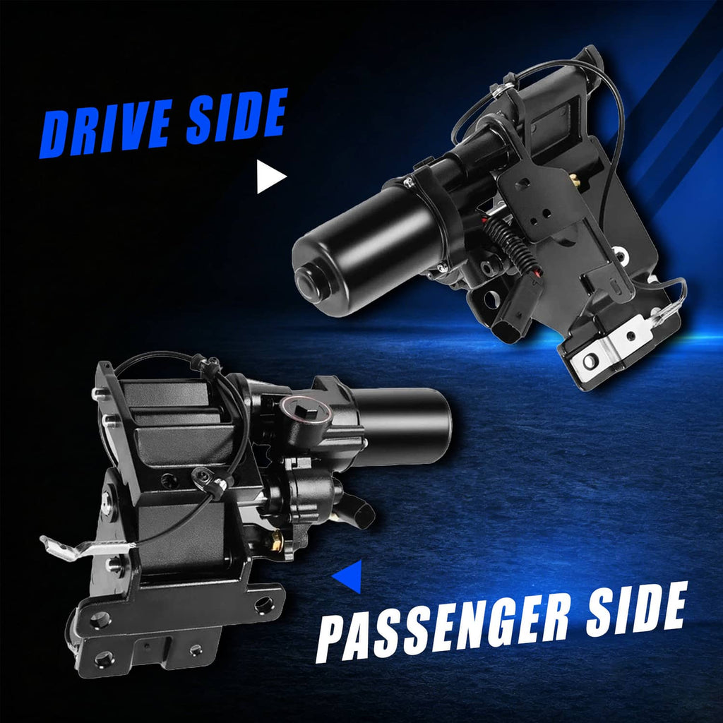Power running board motor with drive-side and passenger-side brackets, black