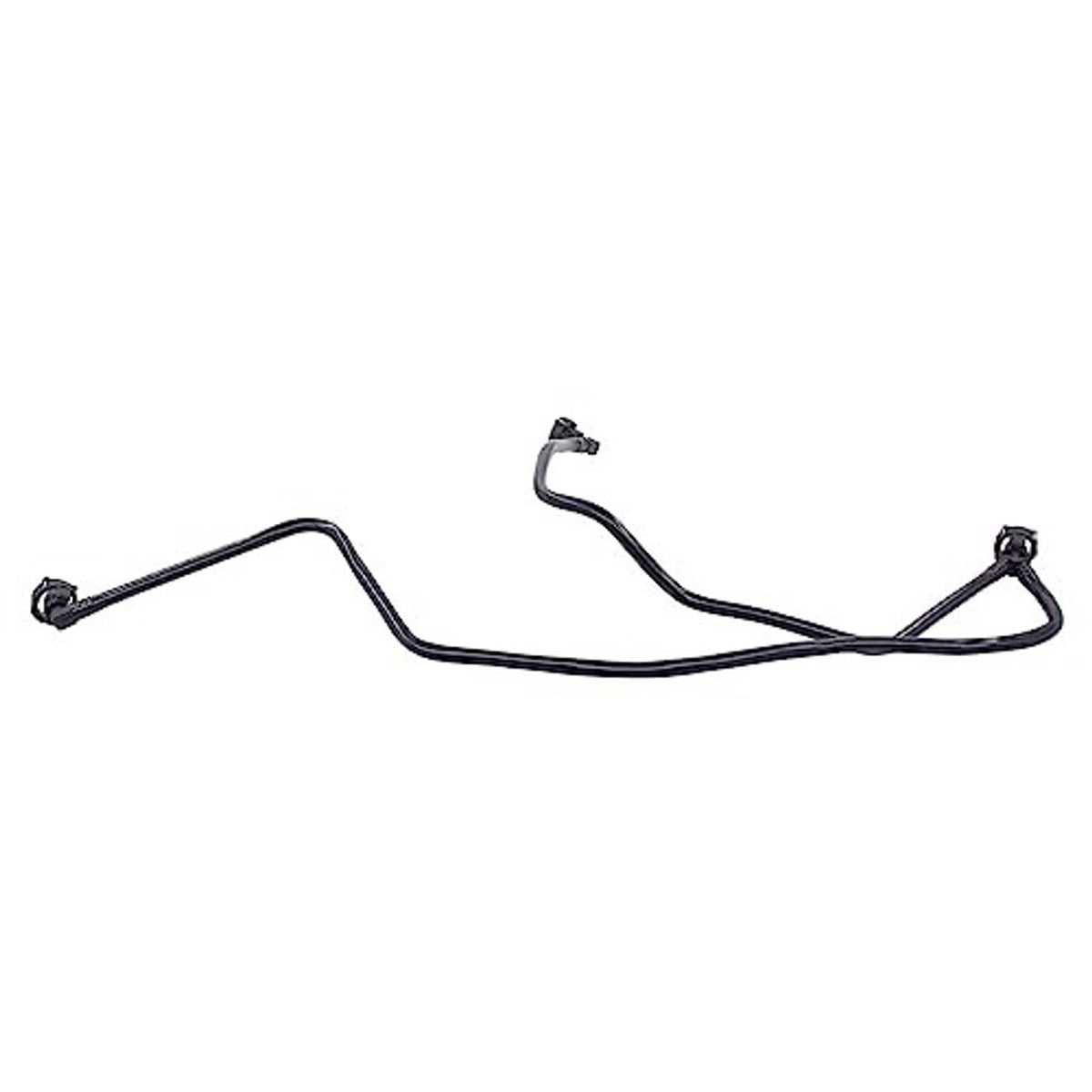 Upper radiator overflow hose assembly with connected fittings and clamp points.