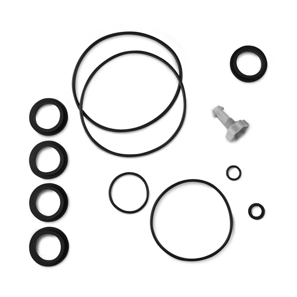 Sand filter pump repair set: black O-rings and gray air release valve connector