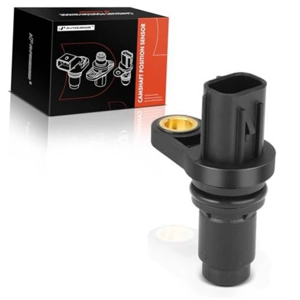 Black camshaft position sensor with gold contact ring and gray mounting base