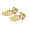 2-pack throttle cable clamp set with locking tab, yellow-zinc plated metal, two pieces