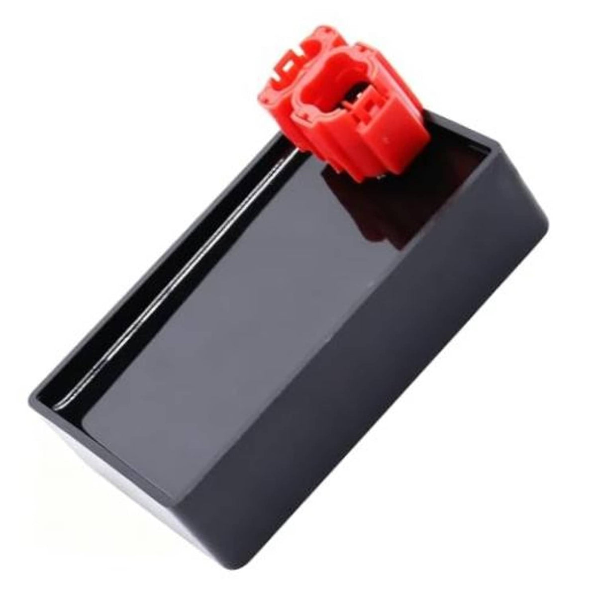 Black ignition CDI module box with red 4-pin connector and attached wire leads