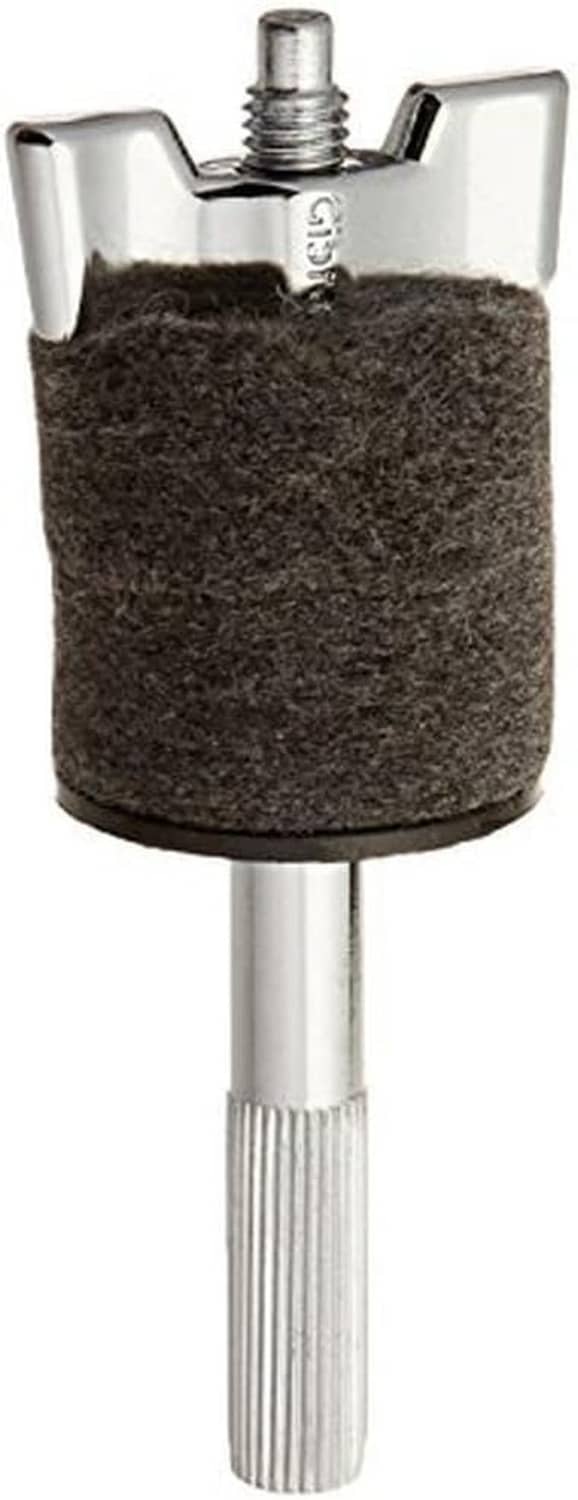 Mini cymbal stacker with felt pad, chrome threaded post, and clamp arms