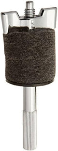 Mini cymbal stacker with felt pad, chrome threaded post, and clamp arms