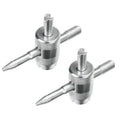 Set of two silver valve core removal tools with pointed blades and knurled grip