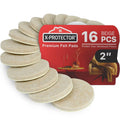 Round beige felt furniture pads, set of 16 pieces