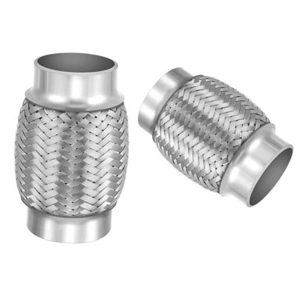 Stainless steel braided exhaust connector with flared ends, 2.5 in