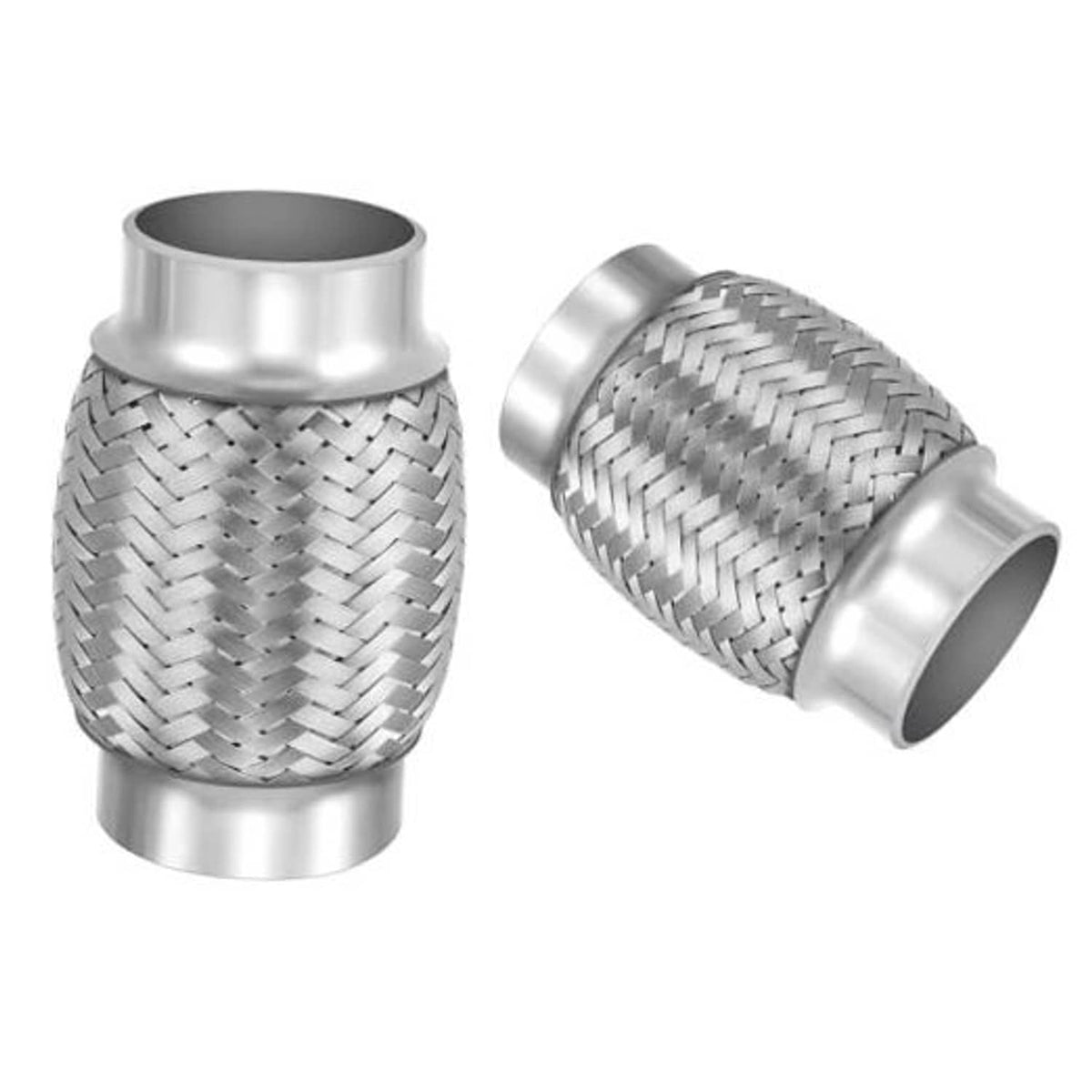 Stainless steel braided exhaust connector with flared ends, 2.5 in