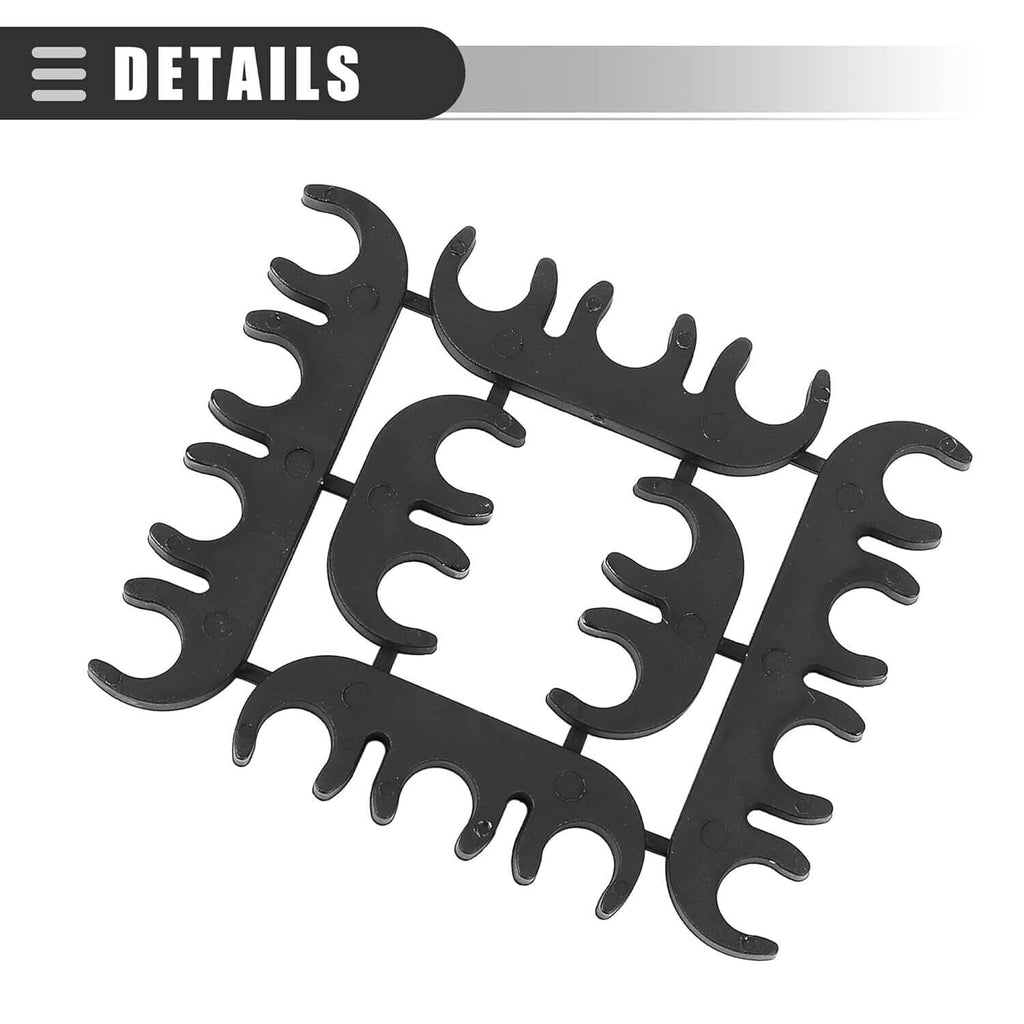 Metal retainer clips for spark plug wire set, black finish