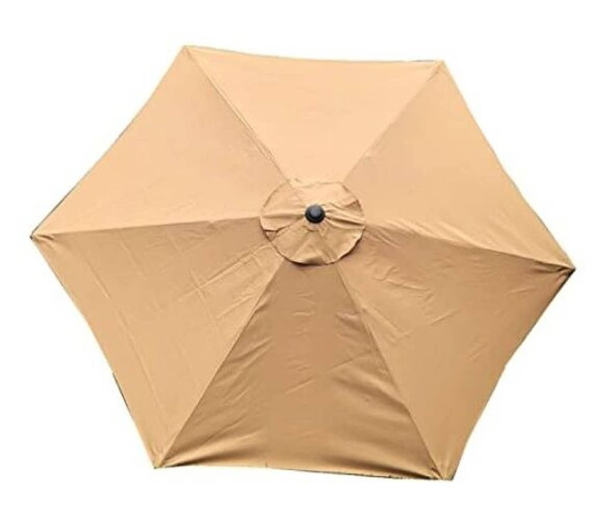 Tan umbrella replacement canopy with round buttoned center vent