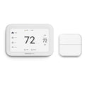 White smart programmable Wi-Fi thermostat with digital touchscreen display