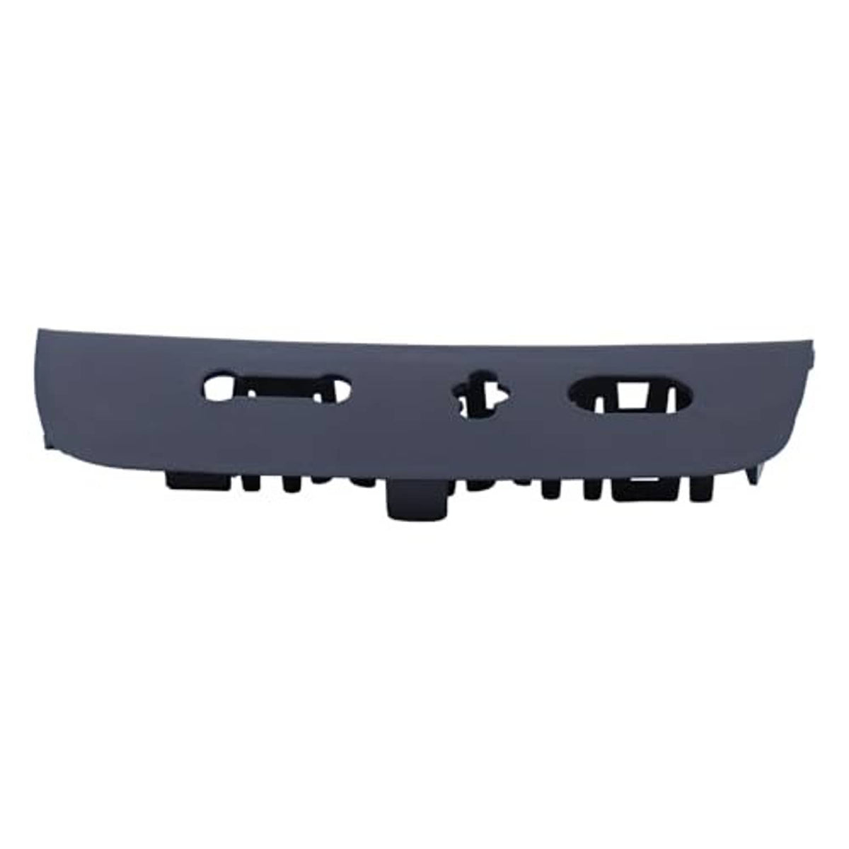 Black front driver seat power switch bezel panel, side view with molded details