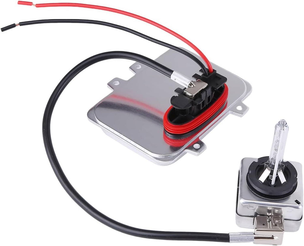 Xenon HID ballast control unit igniter module with red-ring connector, bulb, and cable