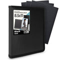 Black 8.5x11 art portfolio folder with textured cover and front display window