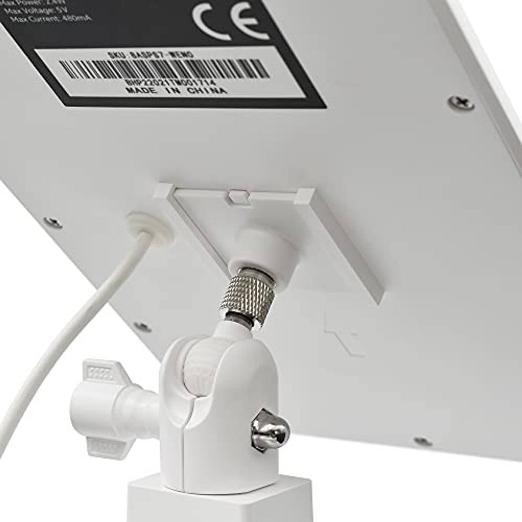 White mount rear plate with cable port and threaded connection fittings