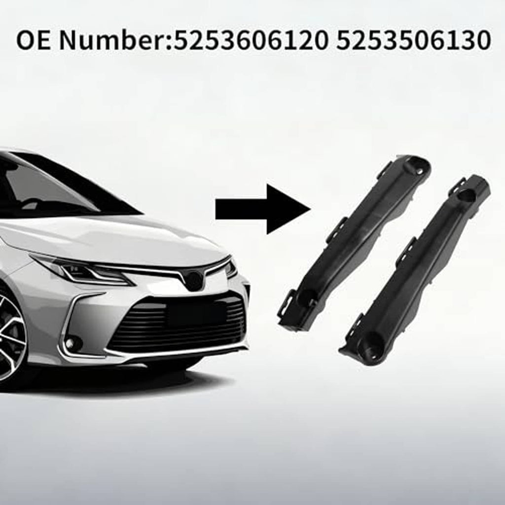 Front bumper bracket pair with mounting holes and circular end openings
