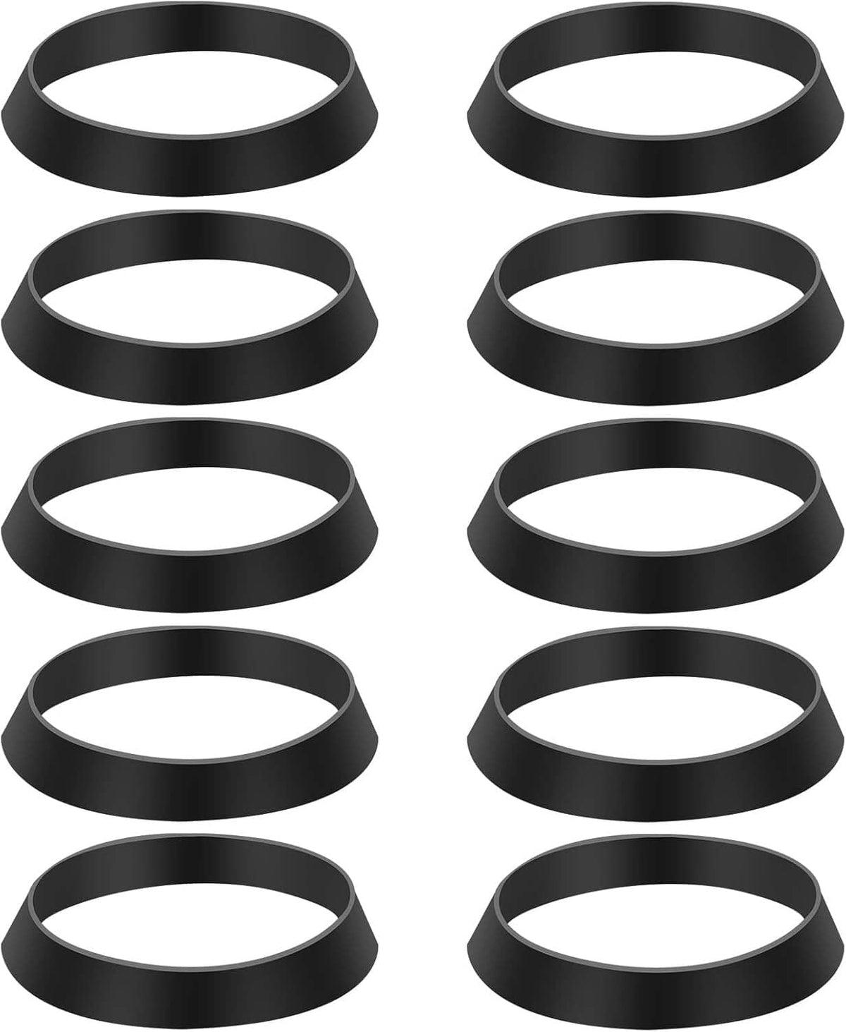 Set of black silicone seal rings, waste pipe gasket washers for plumbing connections