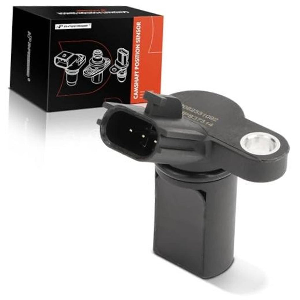 Camshaft position sensor with black plastic body and 3-pin electrical connector