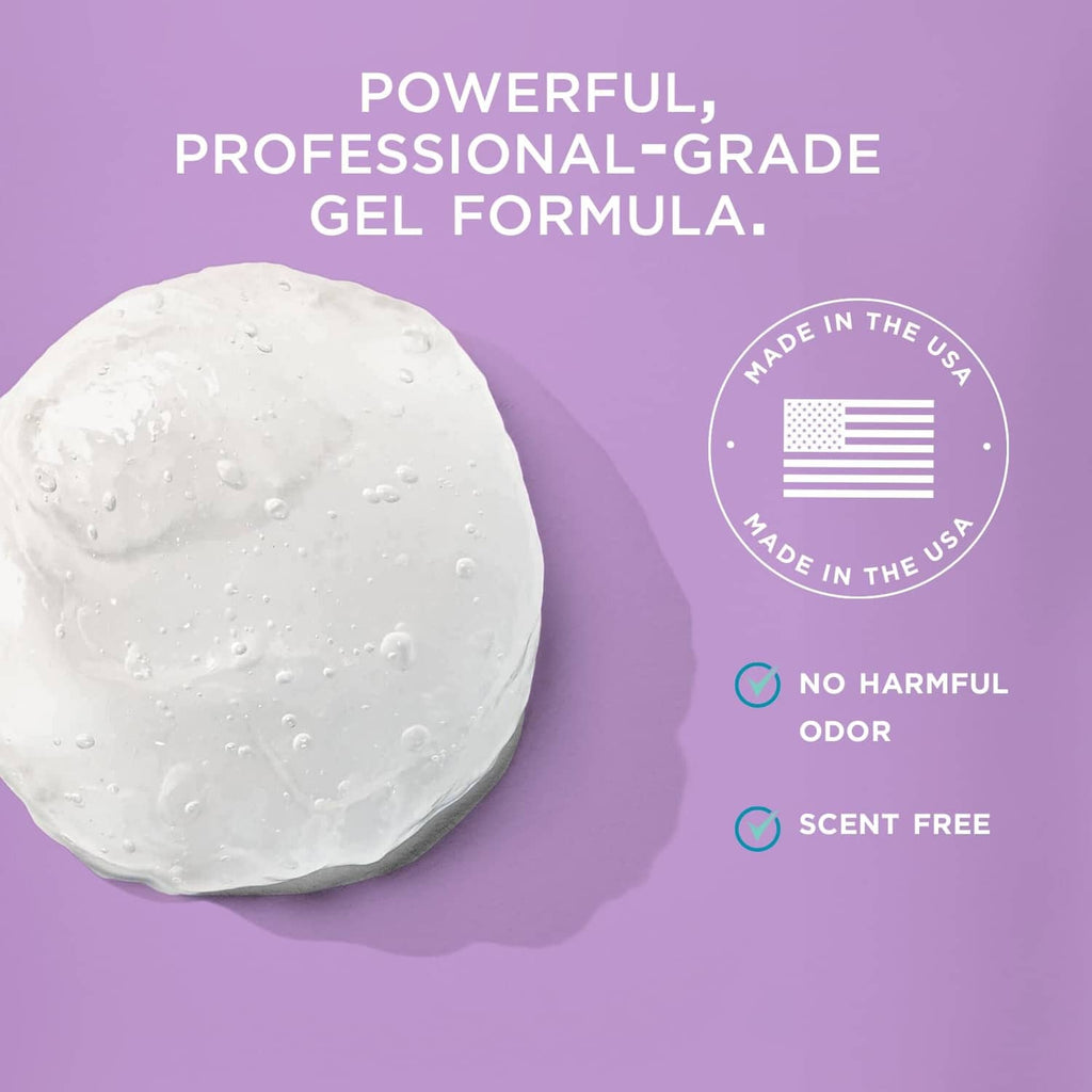 Callus remover gel puck with white, gel-like texture