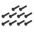 Black button head hex socket cap screws, set of multiple bolts